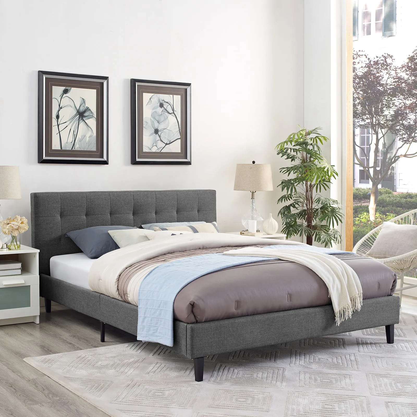Linnea Fabric Bed by Modway
