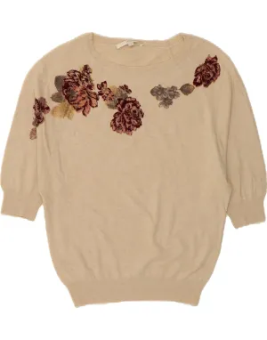 MARLBORO CLASSICS Womens Boat Neck Jumper Sweater UK 14 Medium Beige