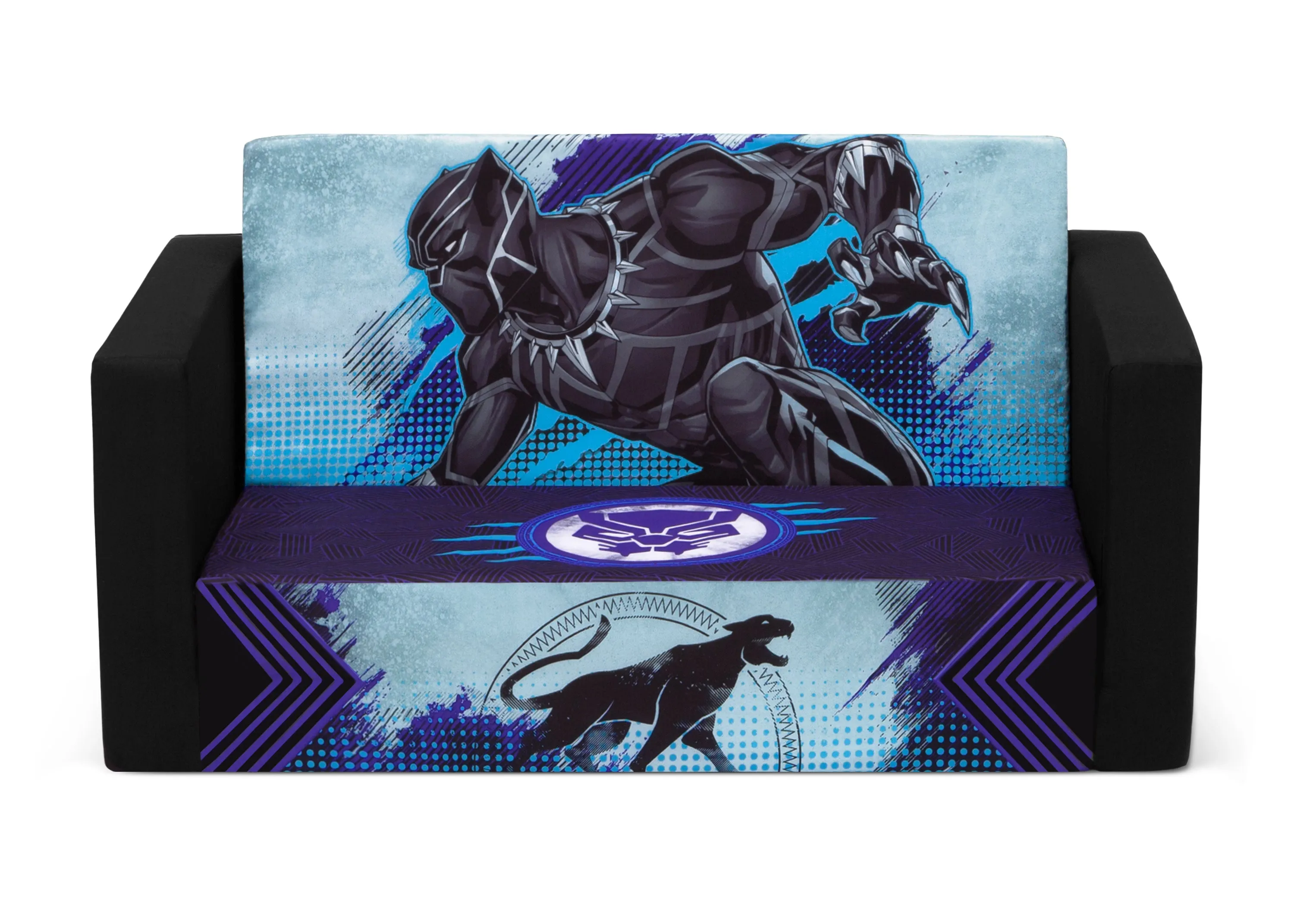 Marvel Black Panther Cozee Flip-Out Sofa with Memory Foam - 2-in-1 Convertible Sofa to Lounger