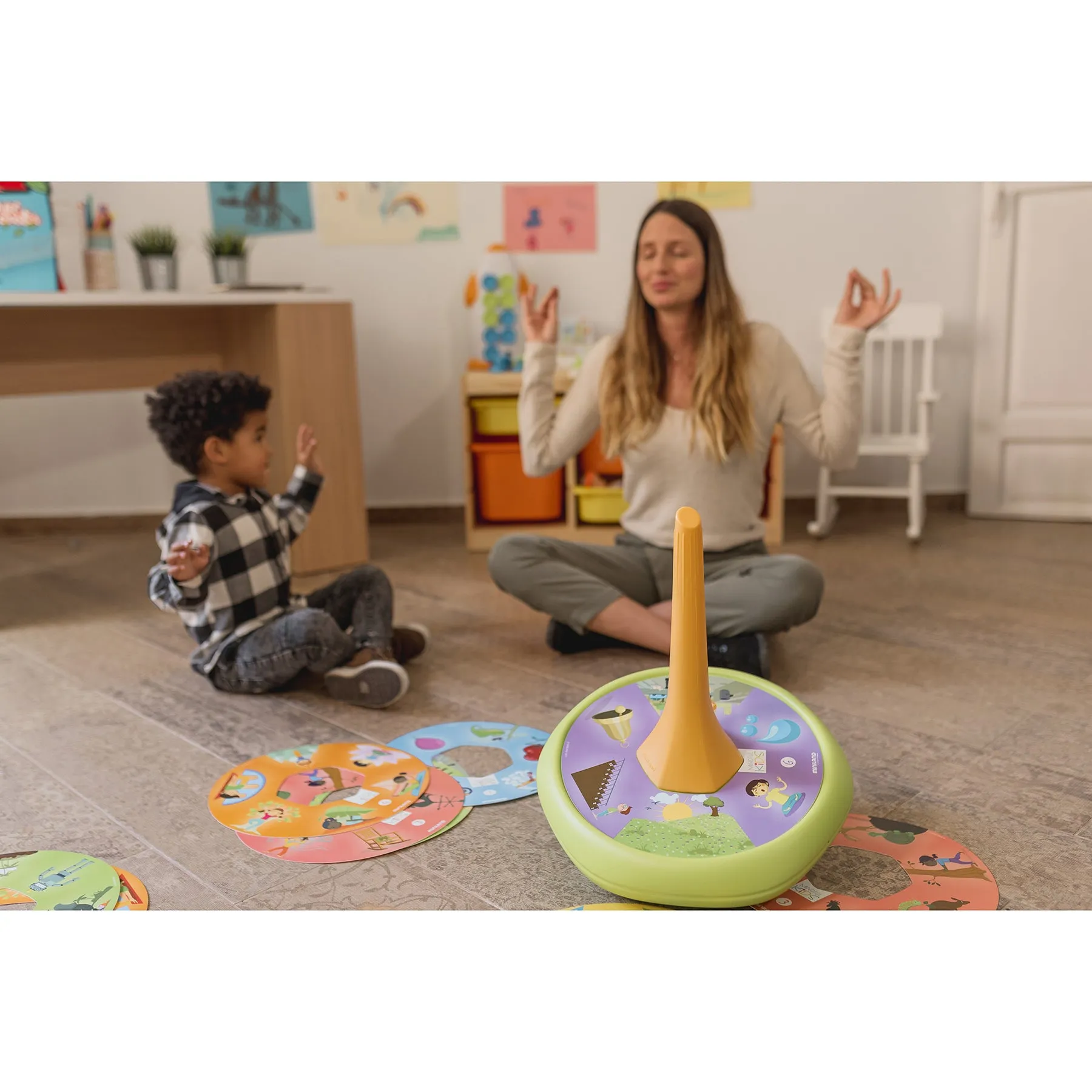 Miniland Mindful Kids - Giant Mindfulness Spinning Top - Multitheme