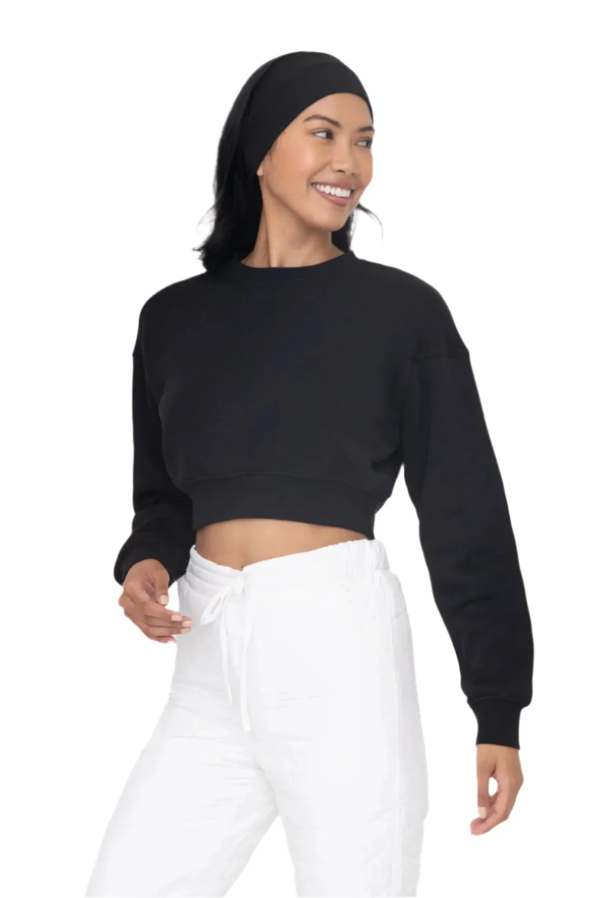 Mono B Cropped Fleece Sweatshirt KT-B0895