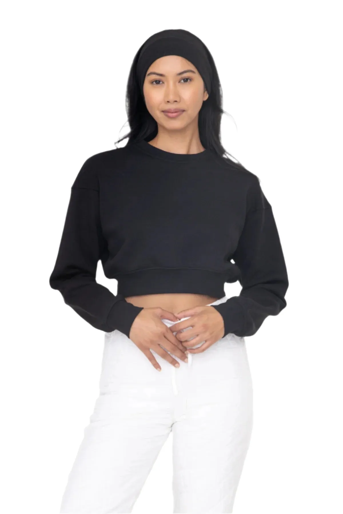 Mono B Cropped Fleece Sweatshirt KT-B0895