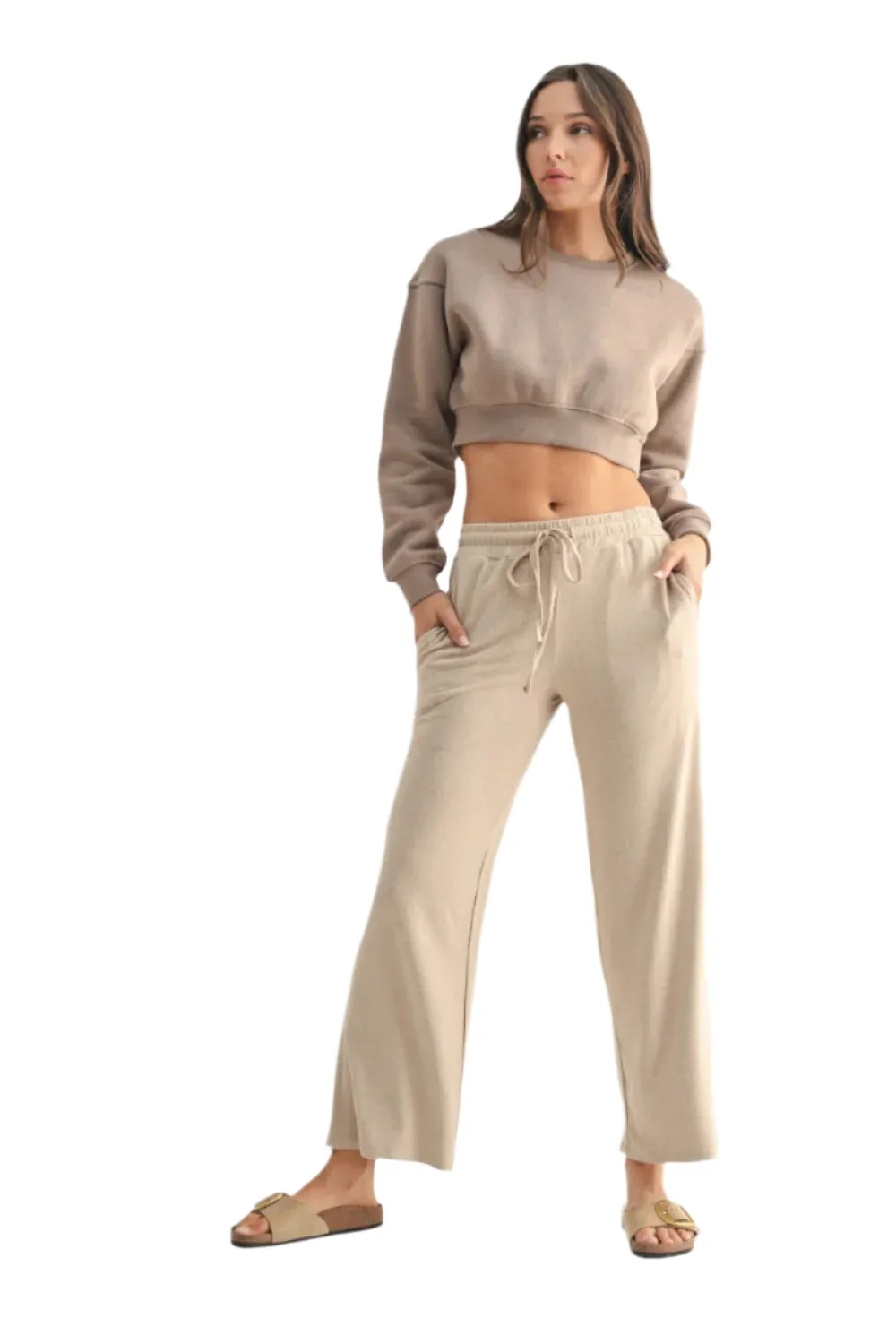Mono B Cropped Fleece Sweatshirt KT-B0895