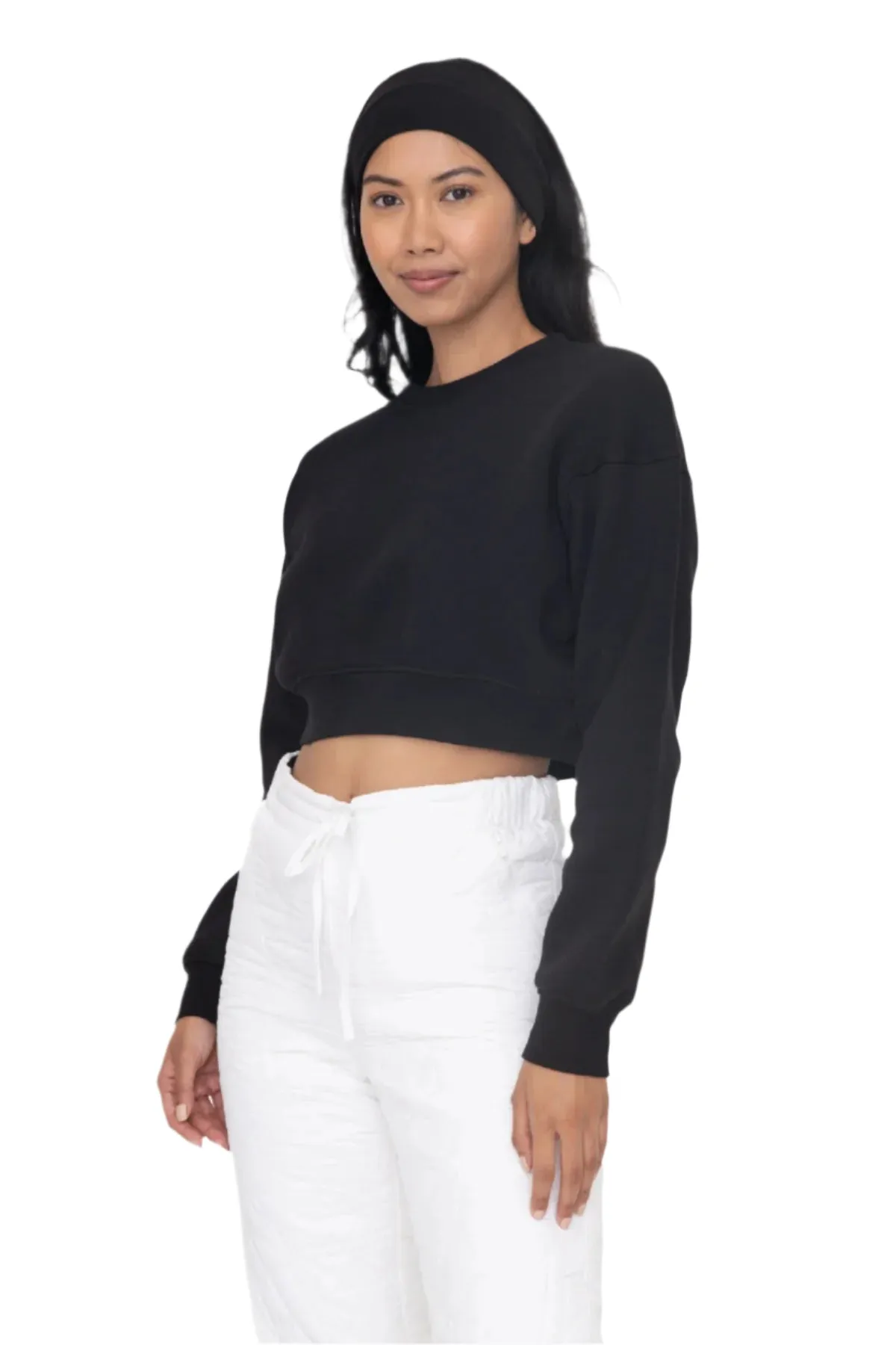 Mono B Cropped Fleece Sweatshirt KT-B0895