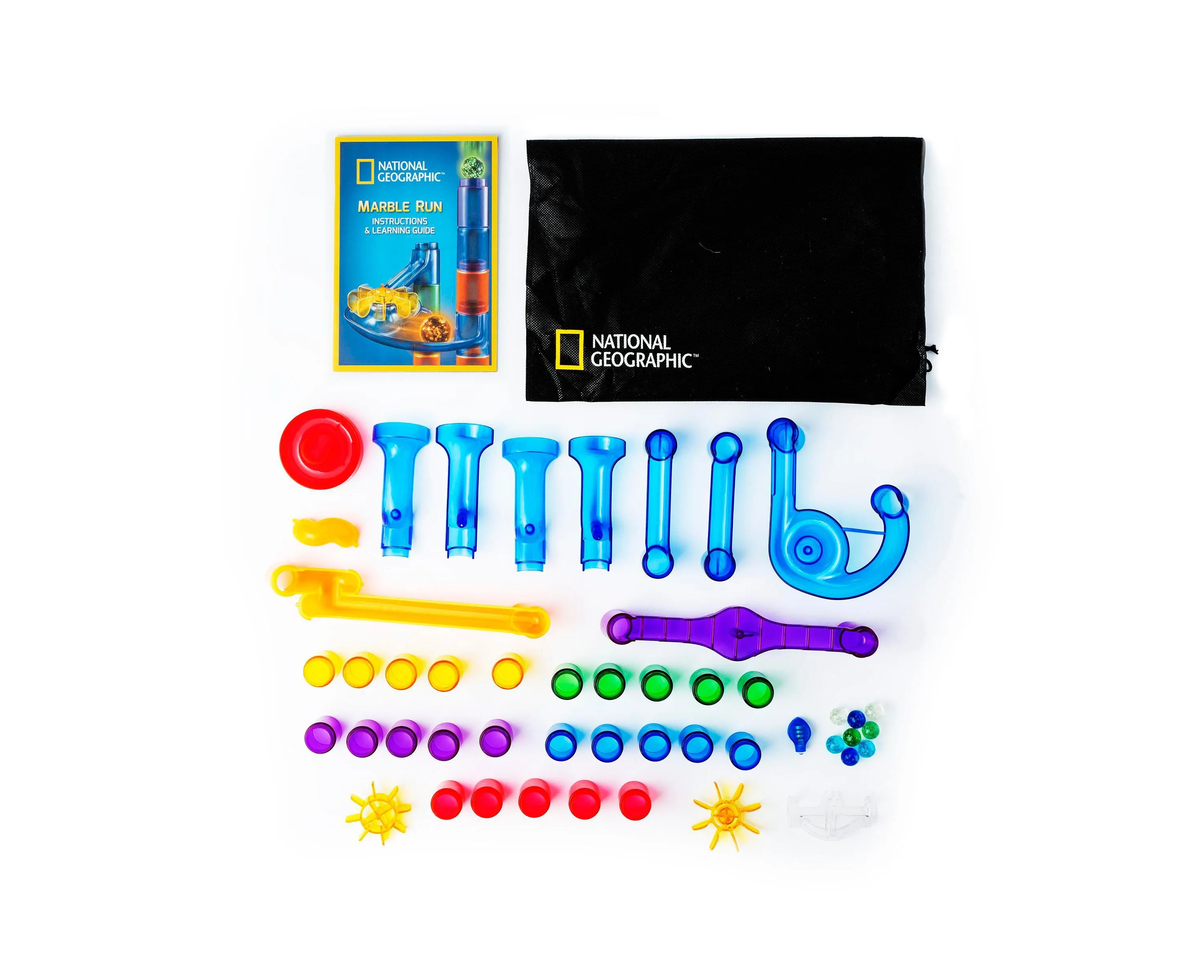 National Geographic Glow-in-the-Dark Marble Run Construction Set - 50 Pieces