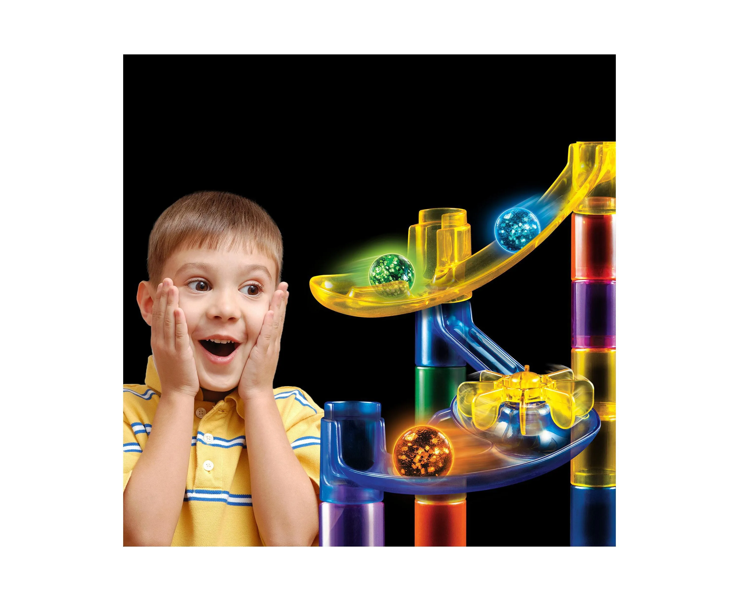 National Geographic Glow-in-the-Dark Marble Run Construction Set - 50 Pieces