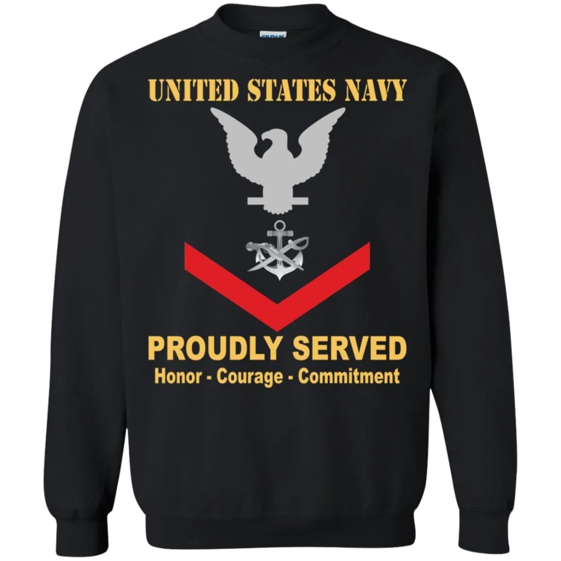 Navy Special Warfare Boat Operator Navy SB E-4 Rating Badges Proudly Served T-Shirt For Men On Front