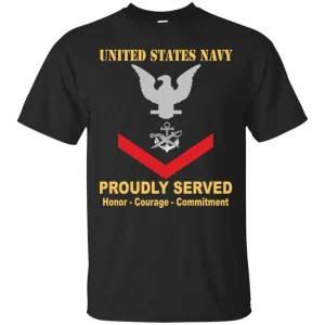 Navy Special Warfare Boat Operator Navy SB E-4 Rating Badges Proudly Served T-Shirt For Men On Front