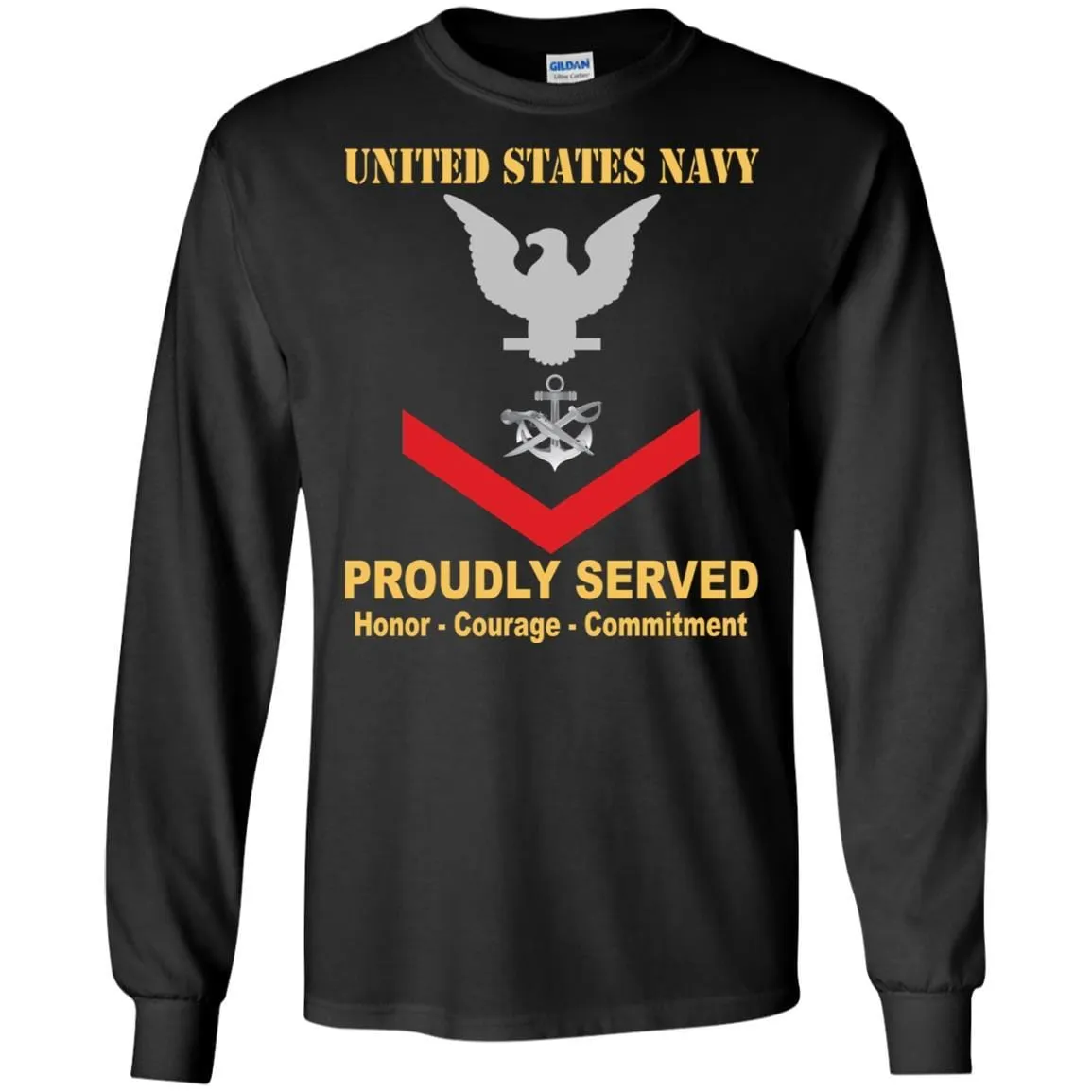 Navy Special Warfare Boat Operator Navy SB E-4 Rating Badges Proudly Served T-Shirt For Men On Front