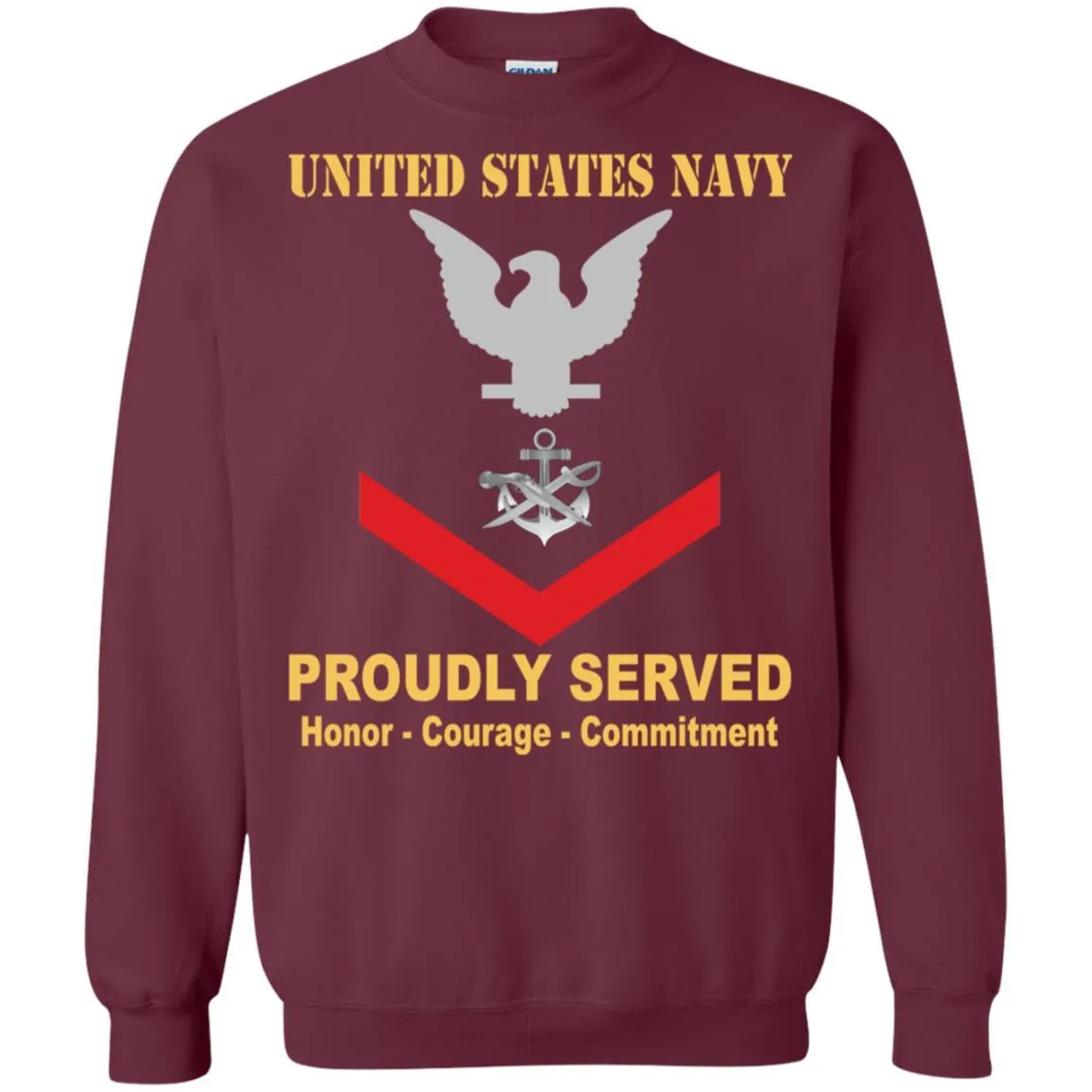 Navy Special Warfare Boat Operator Navy SB E-4 Rating Badges Proudly Served T-Shirt For Men On Front