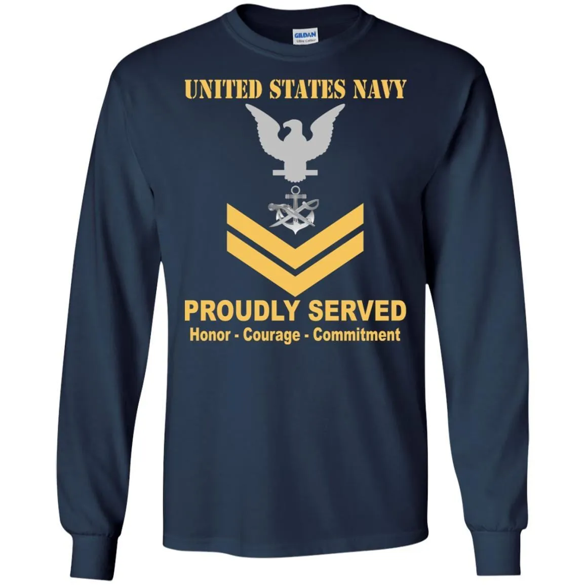 Navy Special Warfare Boat Operator Navy SB E-5 Rating Badges Proudly Served T-Shirt For Men On Front