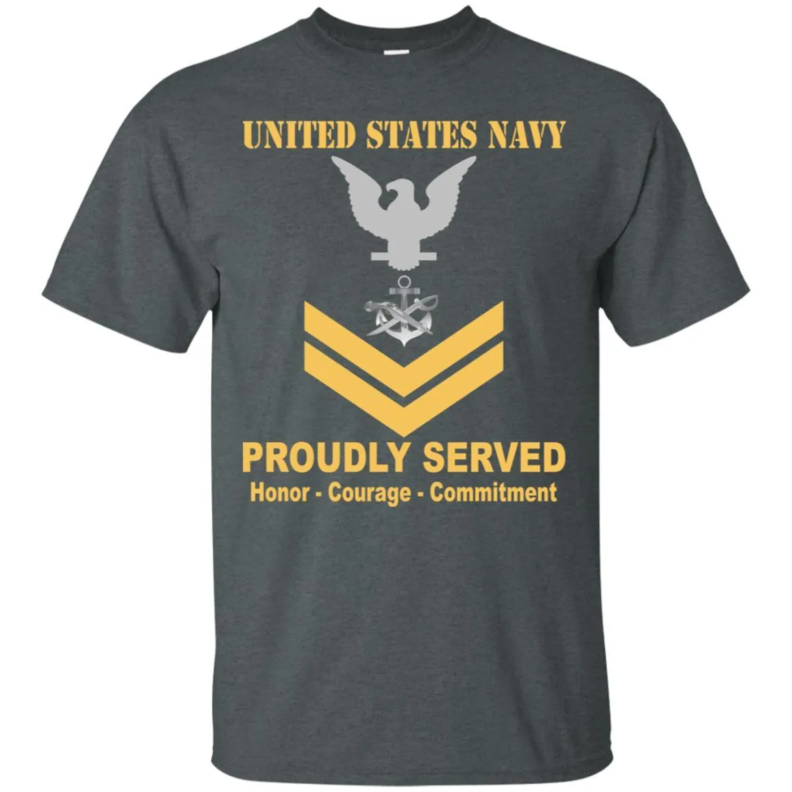 Navy Special Warfare Boat Operator Navy SB E-5 Rating Badges Proudly Served T-Shirt For Men On Front