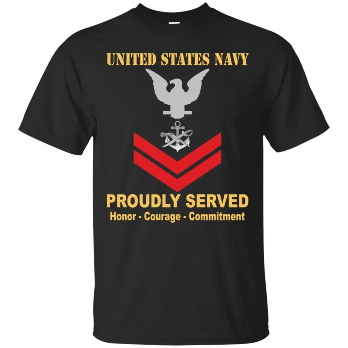 Navy Special Warfare Boat Operator Navy SB E-5 Rating Badges Proudly Served T-Shirt For Men On Front