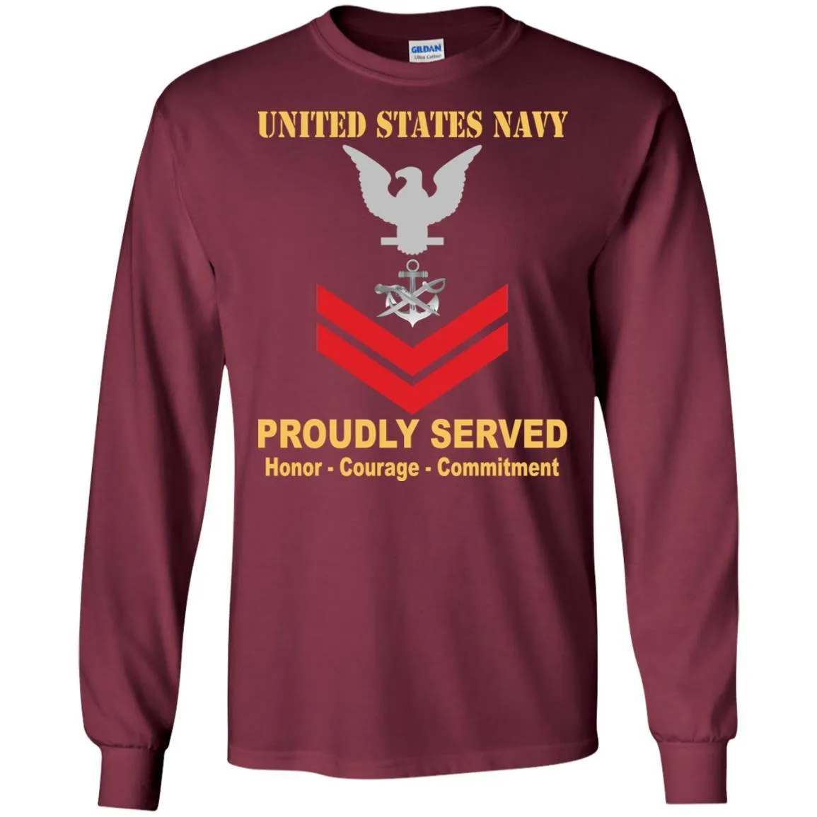 Navy Special Warfare Boat Operator Navy SB E-5 Rating Badges Proudly Served T-Shirt For Men On Front