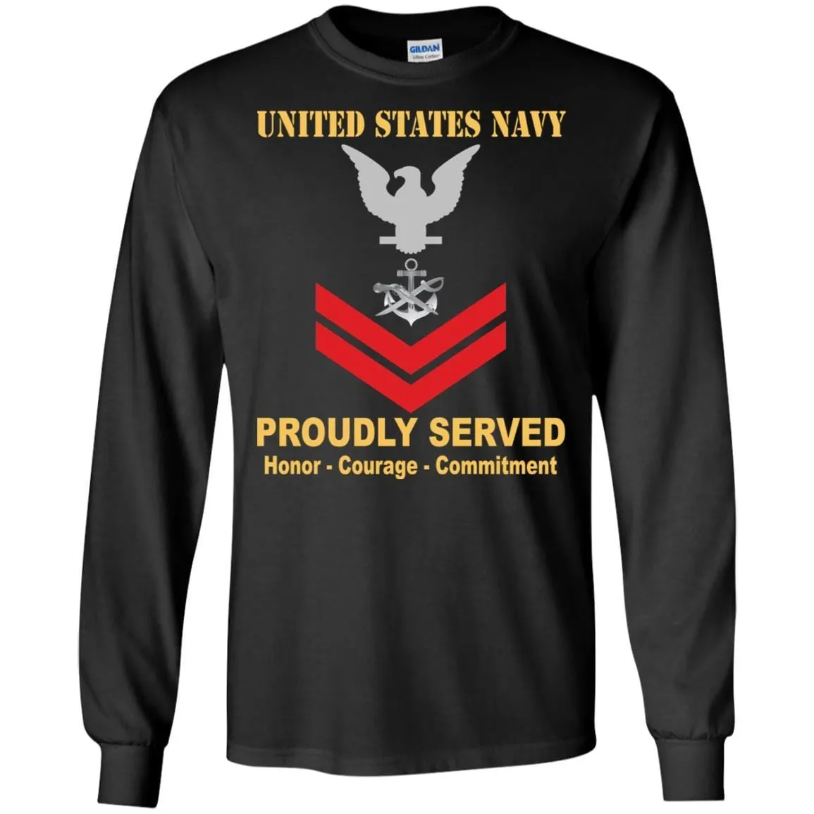 Navy Special Warfare Boat Operator Navy SB E-5 Rating Badges Proudly Served T-Shirt For Men On Front