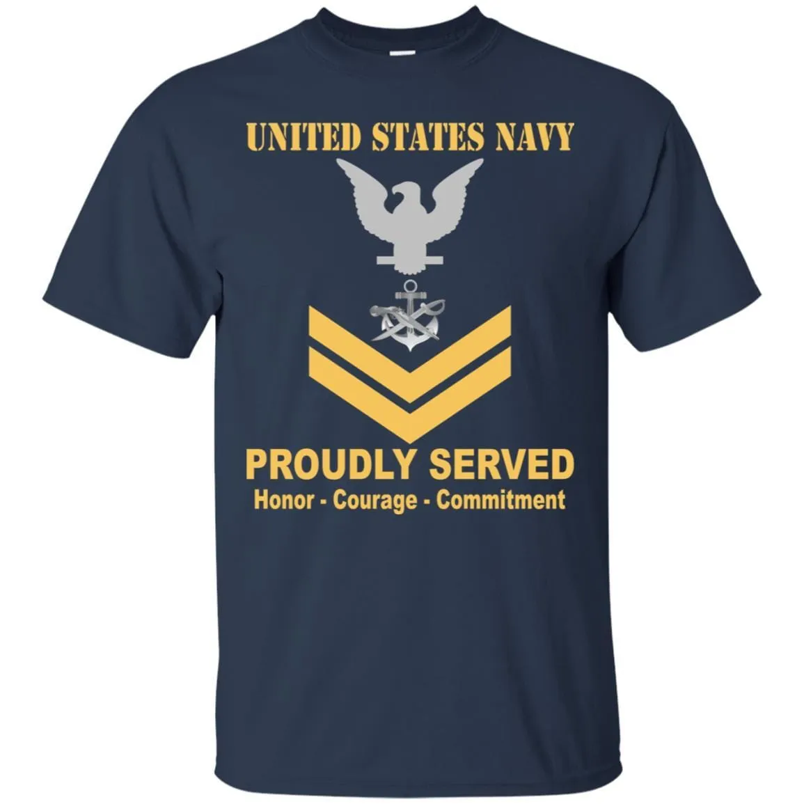 Navy Special Warfare Boat Operator Navy SB E-5 Rating Badges Proudly Served T-Shirt For Men On Front