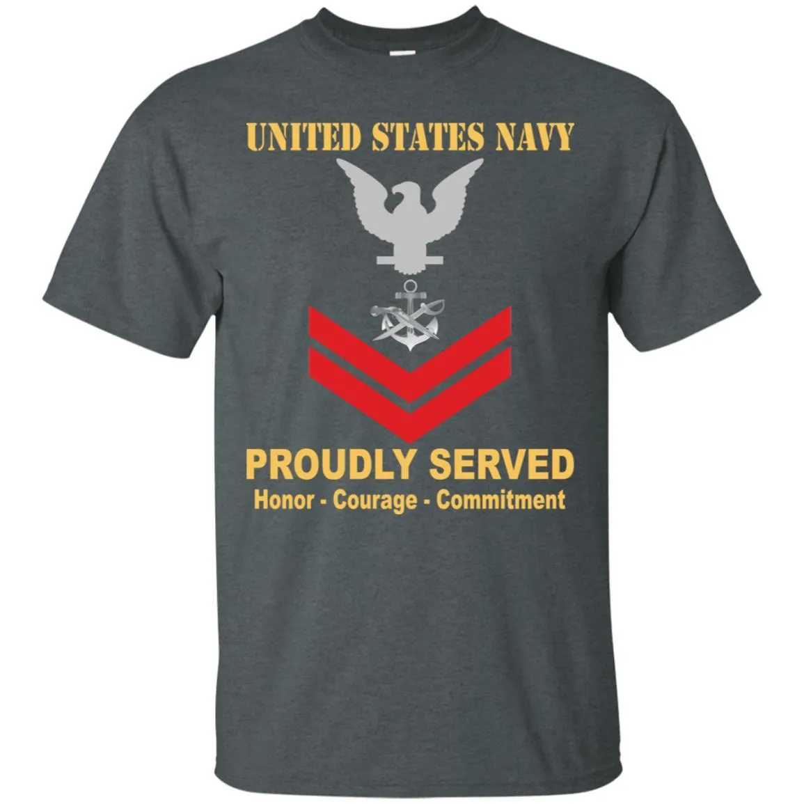Navy Special Warfare Boat Operator Navy SB E-5 Rating Badges Proudly Served T-Shirt For Men On Front