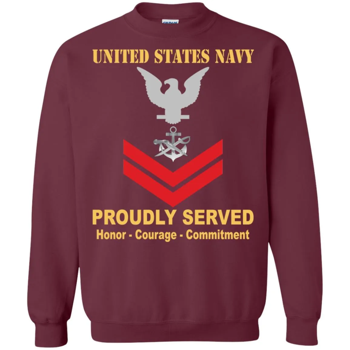 Navy Special Warfare Boat Operator Navy SB E-5 Rating Badges Proudly Served T-Shirt For Men On Front