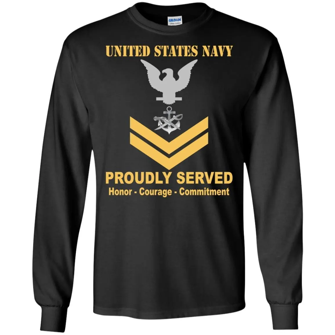Navy Special Warfare Boat Operator Navy SB E-5 Rating Badges Proudly Served T-Shirt For Men On Front