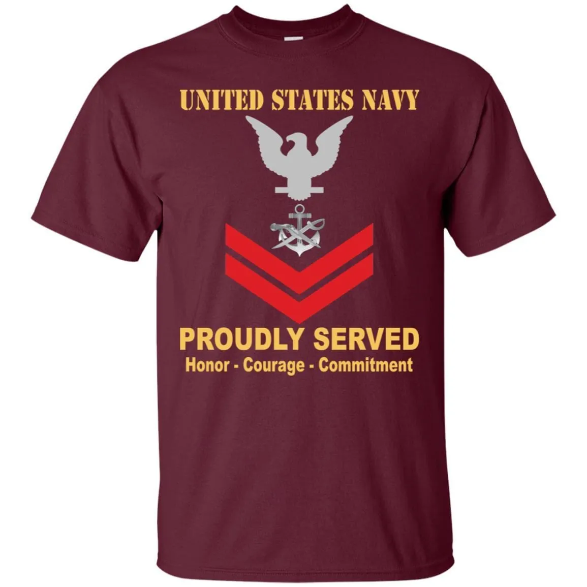 Navy Special Warfare Boat Operator Navy SB E-5 Rating Badges Proudly Served T-Shirt For Men On Front