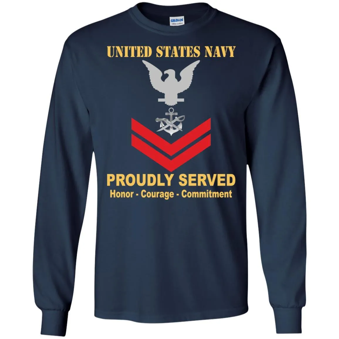 Navy Special Warfare Boat Operator Navy SB E-5 Rating Badges Proudly Served T-Shirt For Men On Front