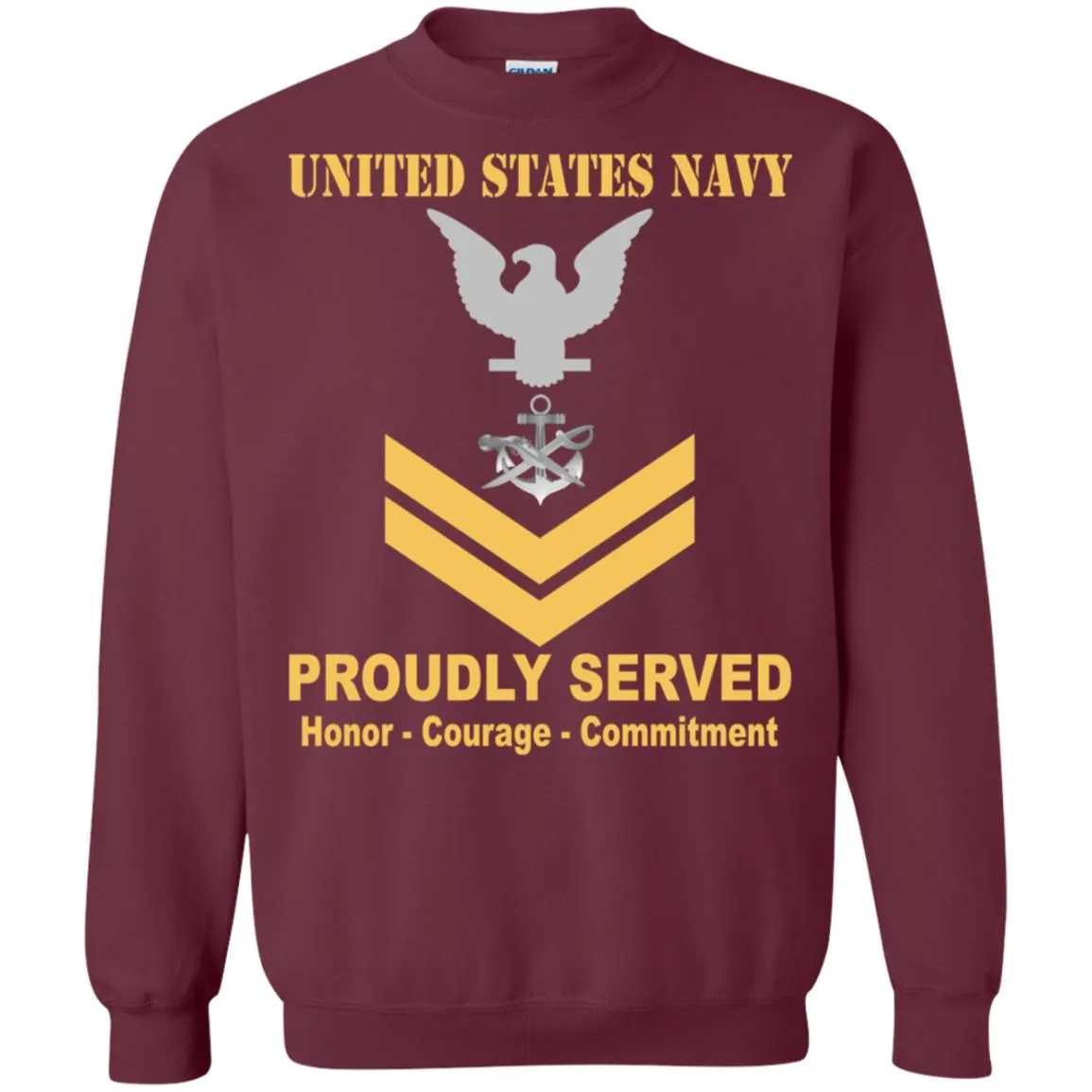 Navy Special Warfare Boat Operator Navy SB E-5 Rating Badges Proudly Served T-Shirt For Men On Front