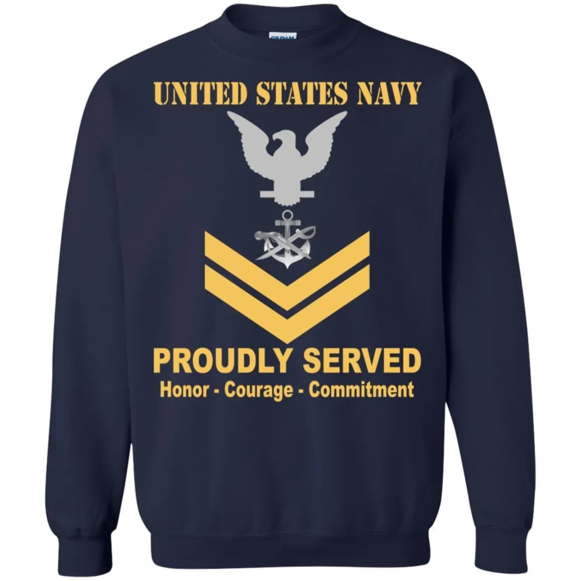 Navy Special Warfare Boat Operator Navy SB E-5 Rating Badges Proudly Served T-Shirt For Men On Front