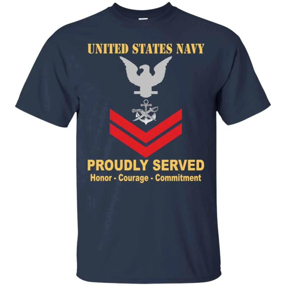Navy Special Warfare Boat Operator Navy SB E-5 Rating Badges Proudly Served T-Shirt For Men On Front