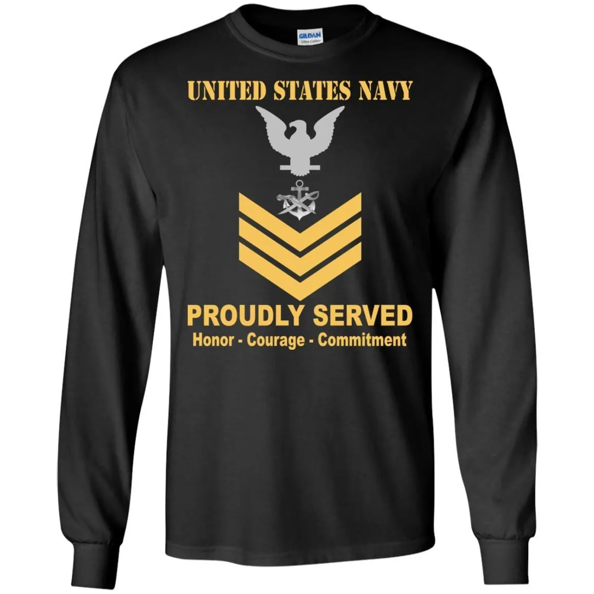Navy Special Warfare Boat Operator Navy SB E-6 Rating Badges Proudly Served T-Shirt For Men On Front