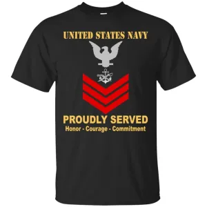 Navy Special Warfare Boat Operator Navy SB E-6 Rating Badges Proudly Served T-Shirt For Men On Front