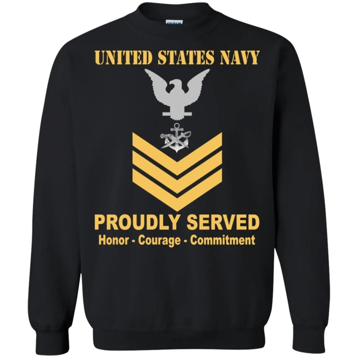 Navy Special Warfare Boat Operator Navy SB E-6 Rating Badges Proudly Served T-Shirt For Men On Front