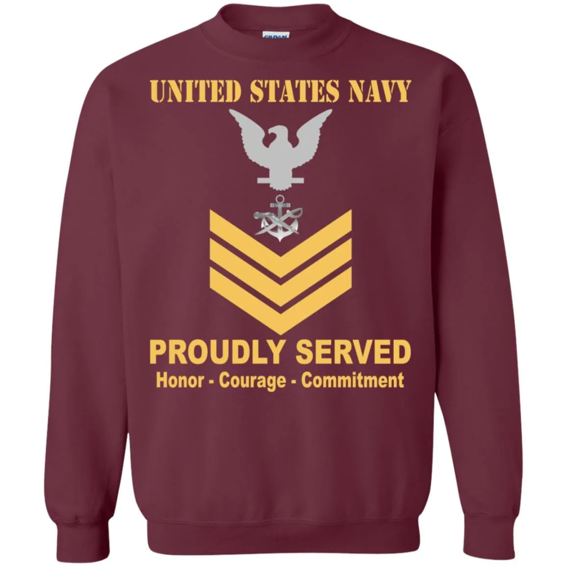Navy Special Warfare Boat Operator Navy SB E-6 Rating Badges Proudly Served T-Shirt For Men On Front