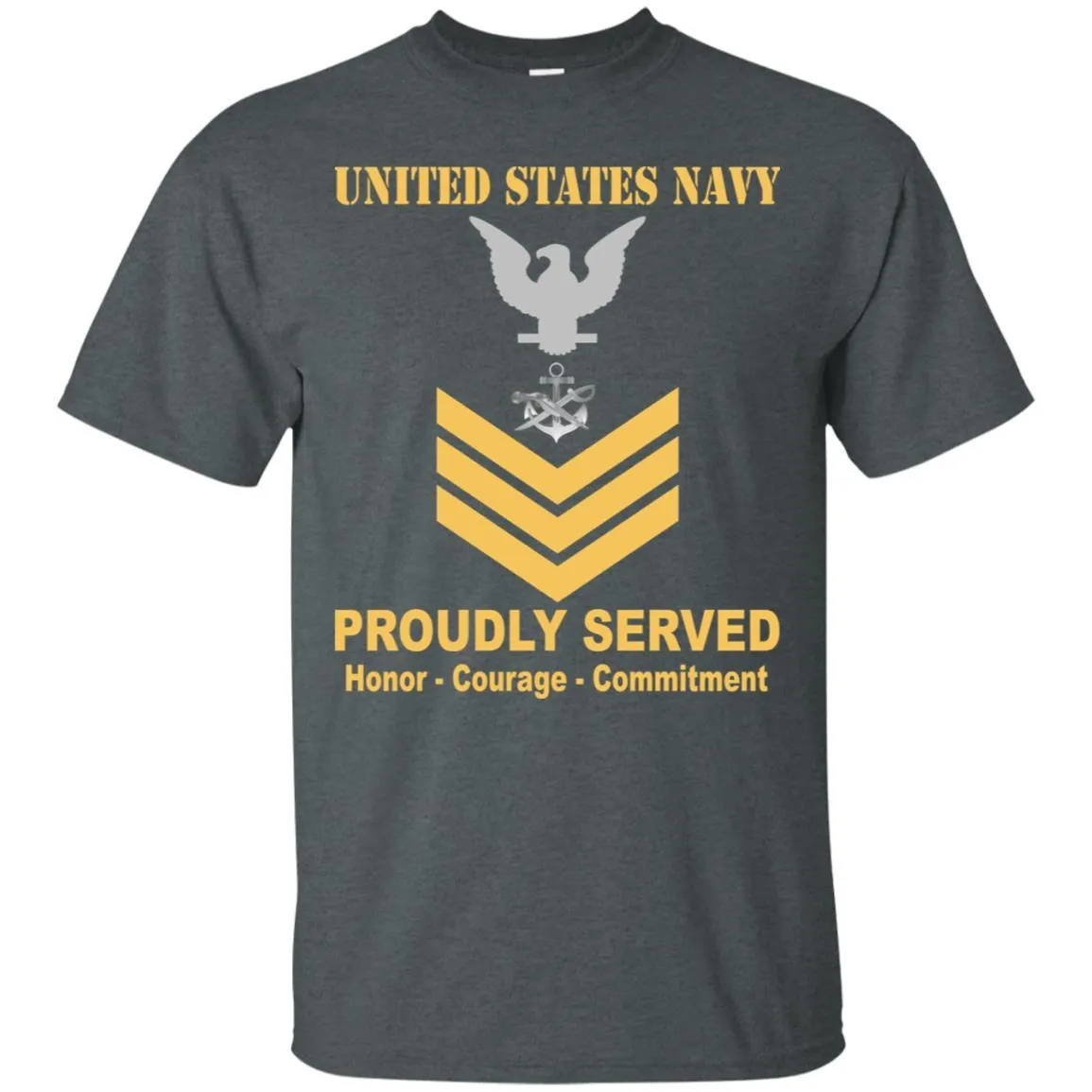 Navy Special Warfare Boat Operator Navy SB E-6 Rating Badges Proudly Served T-Shirt For Men On Front