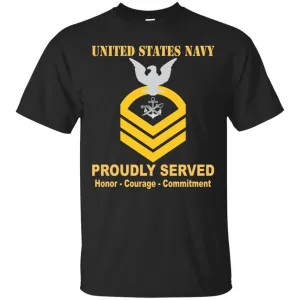 Navy Special Warfare Boat Operator Navy SB E-7 Rating Badges Proudly Served T-Shirt For Men On Front