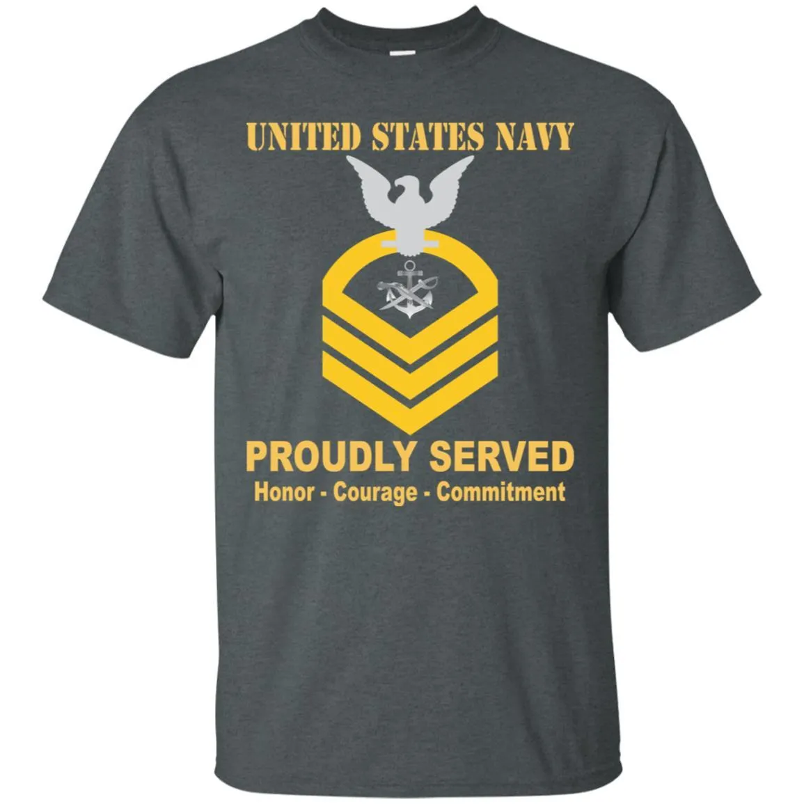 Navy Special Warfare Boat Operator Navy SB E-7 Rating Badges Proudly Served T-Shirt For Men On Front