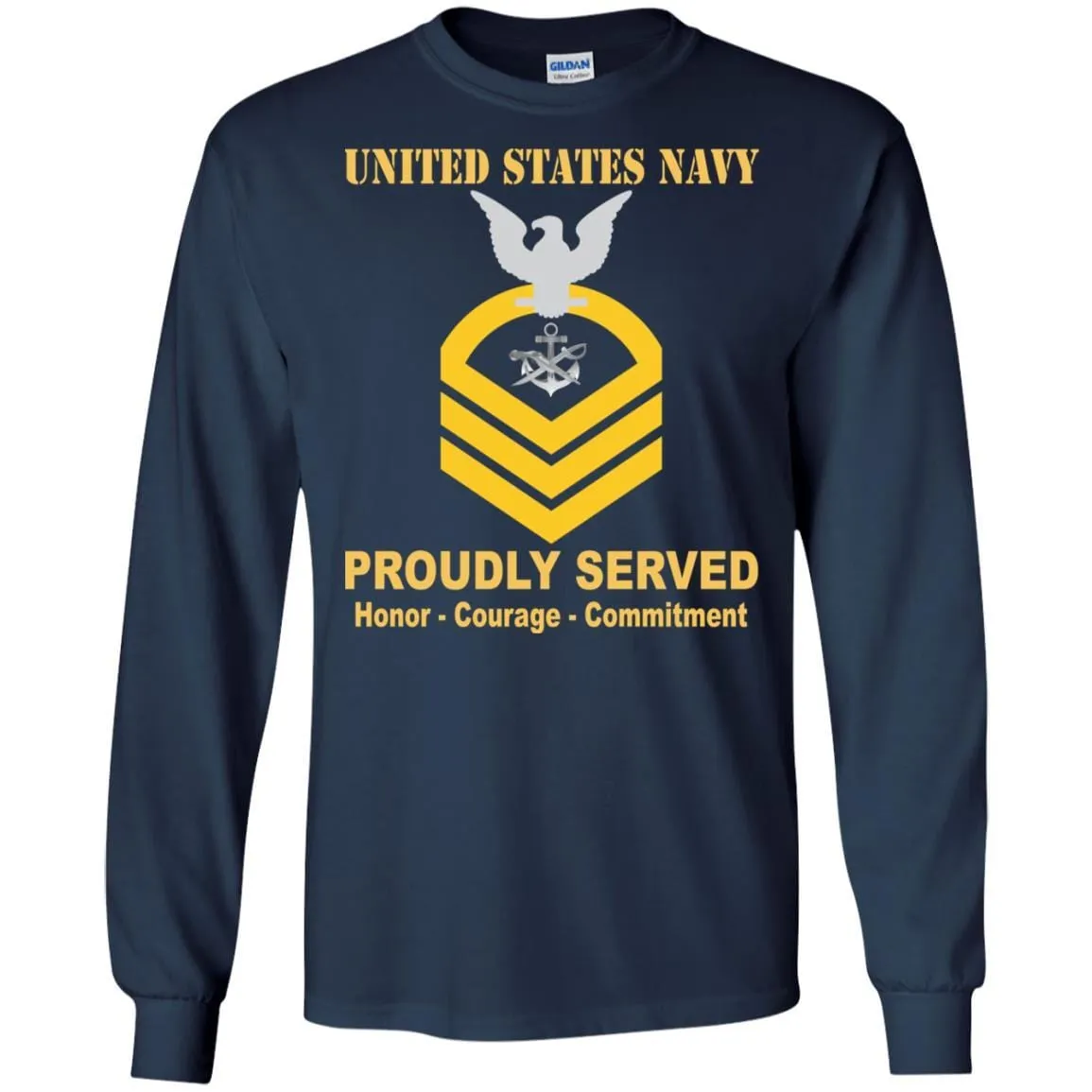 Navy Special Warfare Boat Operator Navy SB E-7 Rating Badges Proudly Served T-Shirt For Men On Front