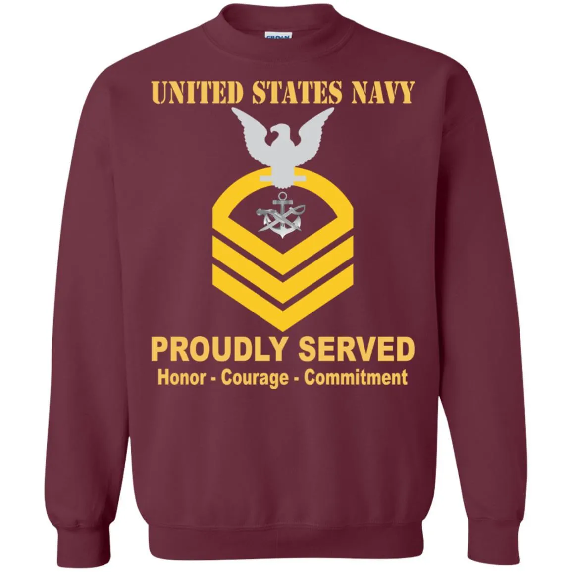 Navy Special Warfare Boat Operator Navy SB E-7 Rating Badges Proudly Served T-Shirt For Men On Front
