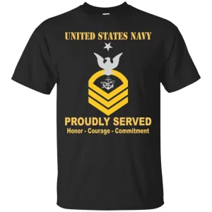 Navy Special Warfare Boat Operator Navy SB E-8 Rating Badges Proudly Served T-Shirt For Men On Front