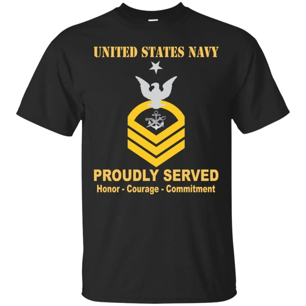 Navy Special Warfare Boat Operator Navy SB E-8 Rating Badges Proudly Served T-Shirt For Men On Front