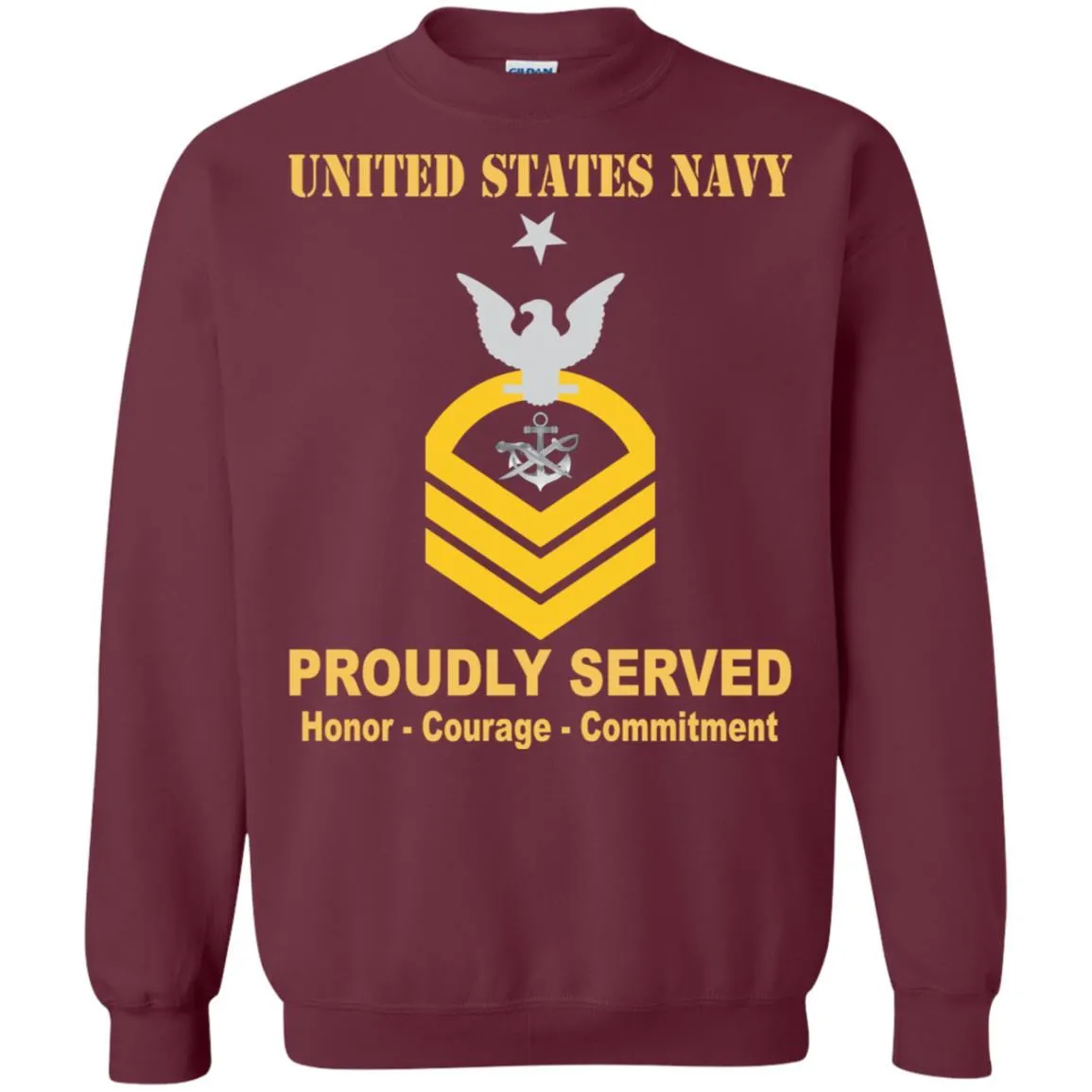 Navy Special Warfare Boat Operator Navy SB E-8 Rating Badges Proudly Served T-Shirt For Men On Front