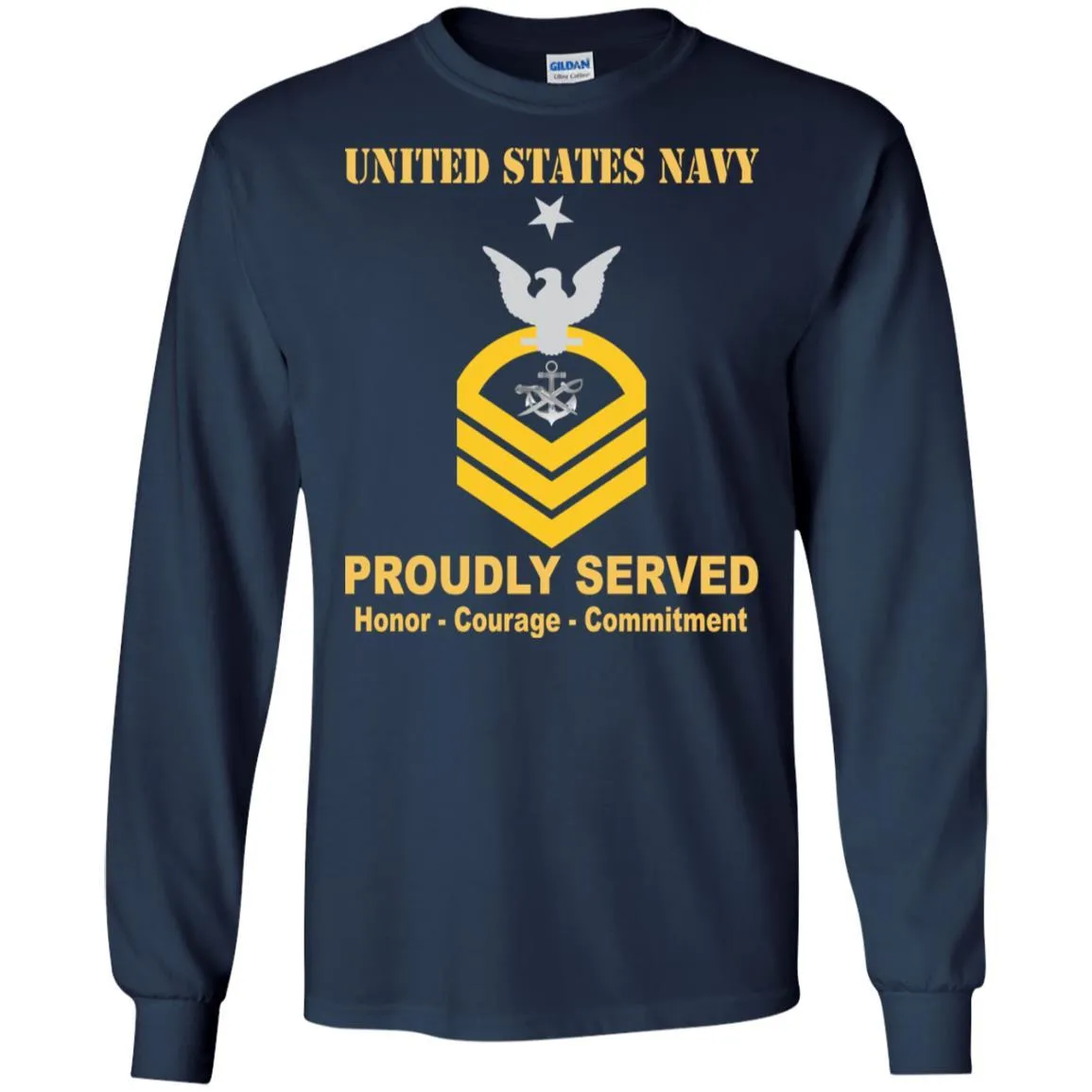 Navy Special Warfare Boat Operator Navy SB E-8 Rating Badges Proudly Served T-Shirt For Men On Front