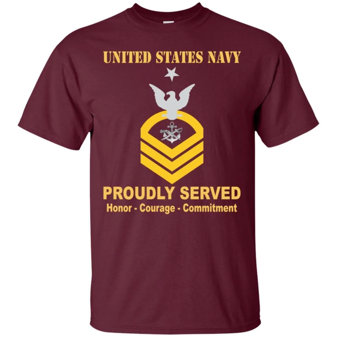 Navy Special Warfare Boat Operator Navy SB E-8 Rating Badges Proudly Served T-Shirt For Men On Front