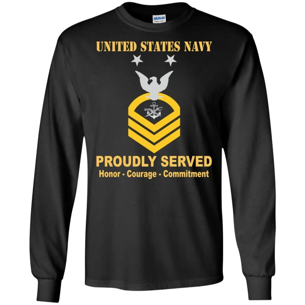Navy Special Warfare Boat Operator Navy SB E-9 Rating Badges Proudly Served T-Shirt For Men On Front
