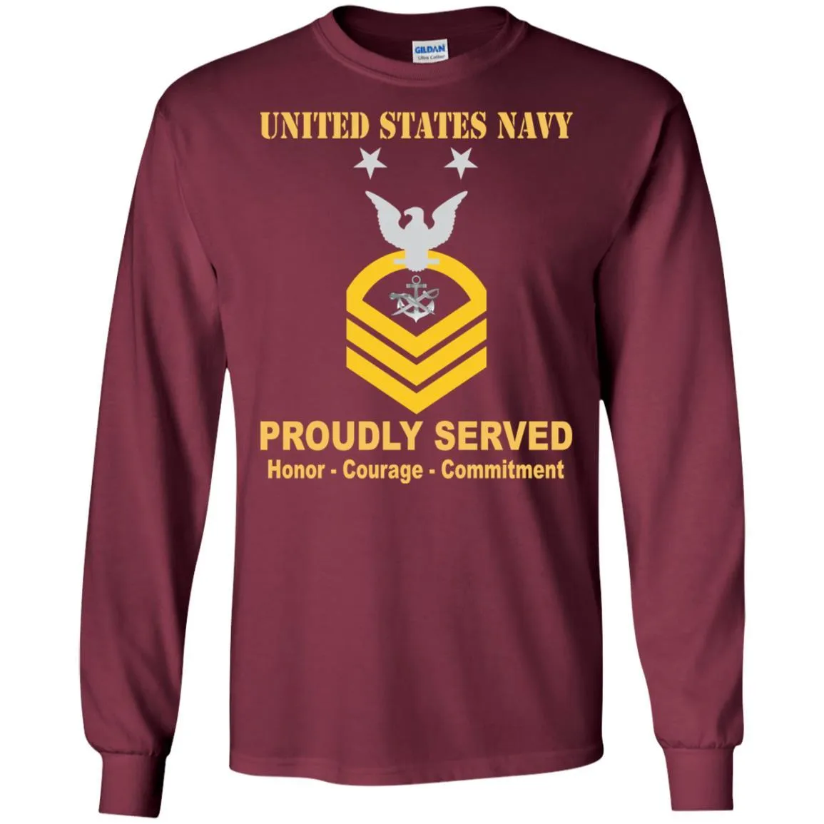 Navy Special Warfare Boat Operator Navy SB E-9 Rating Badges Proudly Served T-Shirt For Men On Front