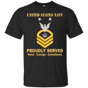 Navy Special Warfare Boat Operator Navy SB E-9 Rating Badges Proudly Served T-Shirt For Men On Front