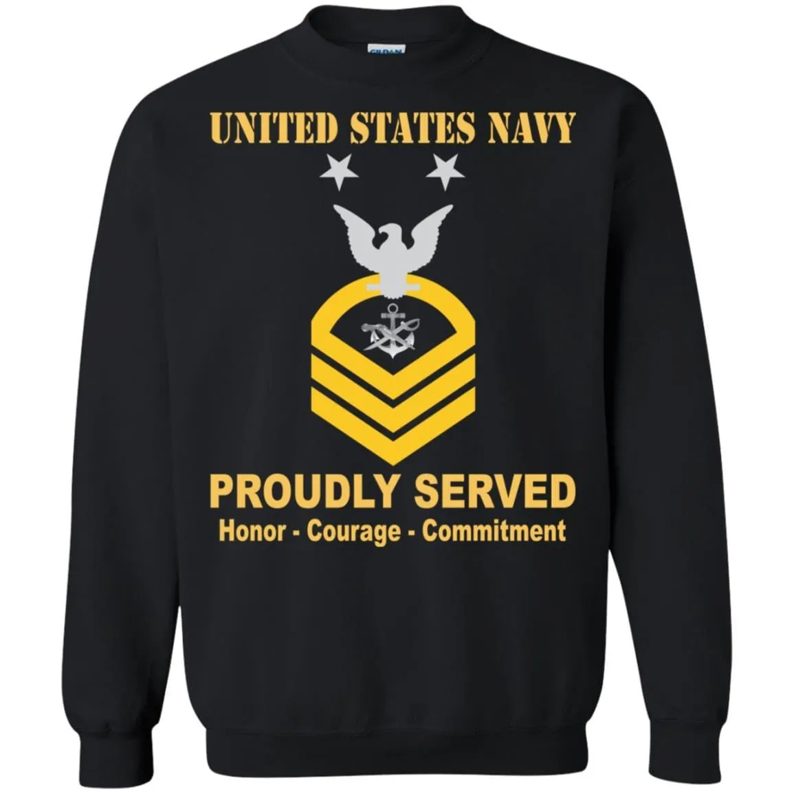 Navy Special Warfare Boat Operator Navy SB E-9 Rating Badges Proudly Served T-Shirt For Men On Front