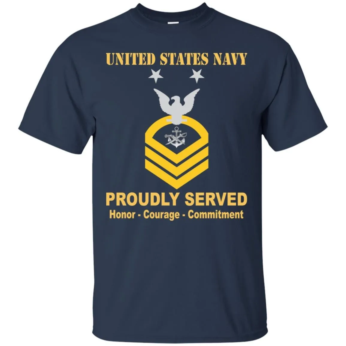 Navy Special Warfare Boat Operator Navy SB E-9 Rating Badges Proudly Served T-Shirt For Men On Front