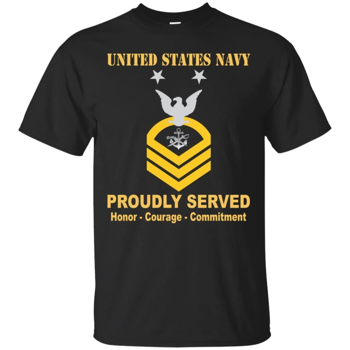 Navy Special Warfare Boat Operator Navy SB E-9 Rating Badges Proudly Served T-Shirt For Men On Front