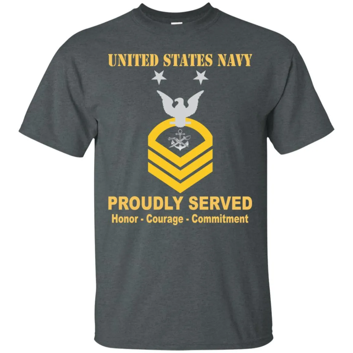 Navy Special Warfare Boat Operator Navy SB E-9 Rating Badges Proudly Served T-Shirt For Men On Front