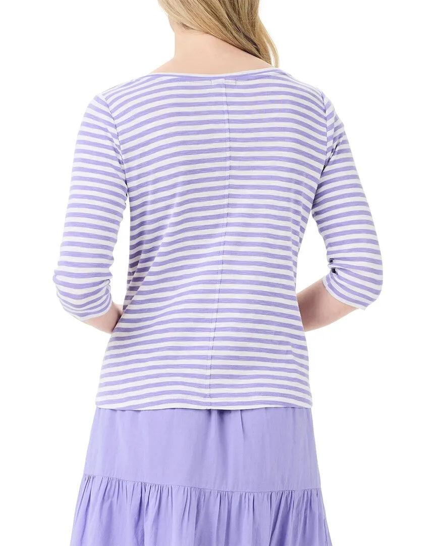 NIC ZOE 3/4-Sleeve Stripe Boat T-Shirt